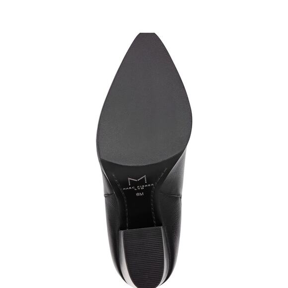 MARC FISHER LTD ALVA POINTY TOE BOOTIE BLACK LEATHER SIZE 8 - Picture 2 of 4
